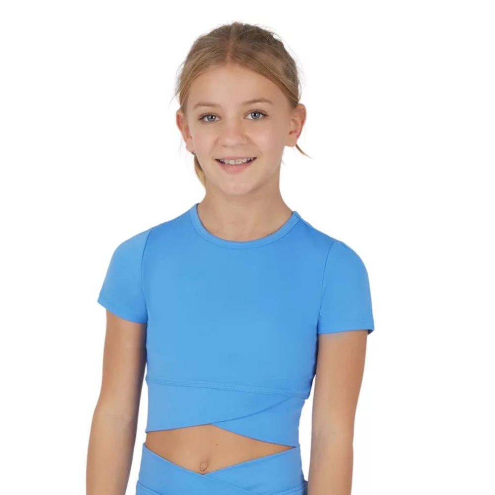 Yogalicious Girls Rib Maisie Crop Top –‎ Blue, Size L (12) 💙✨